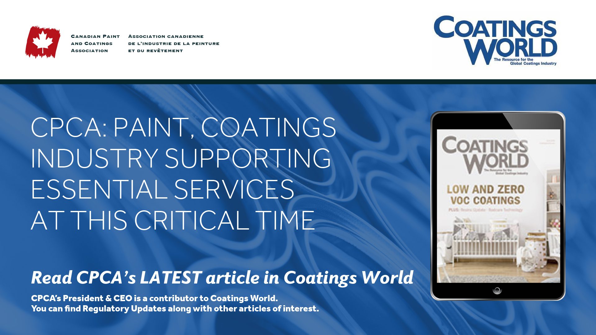 CPCA: Paint, Coatings Industry Supporting Essential Services at this Critical Time